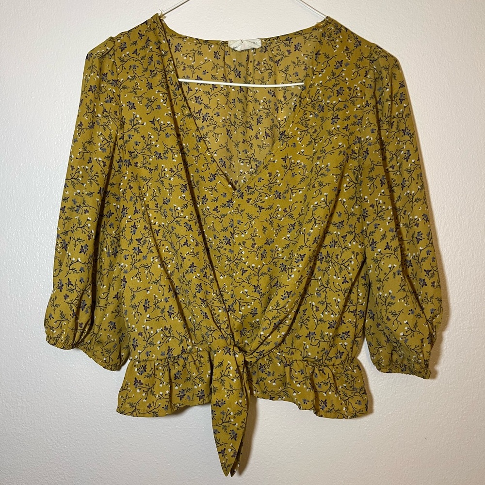 Sienna Sky Mustard Floral Blouse